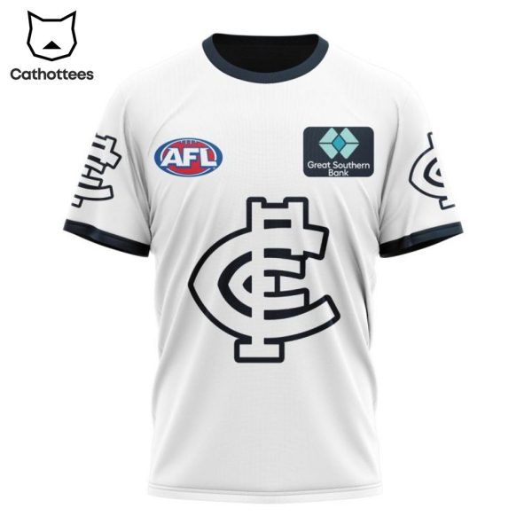 Ontime Carlton Blues Hyundai AFL White Design 3D Hoodie