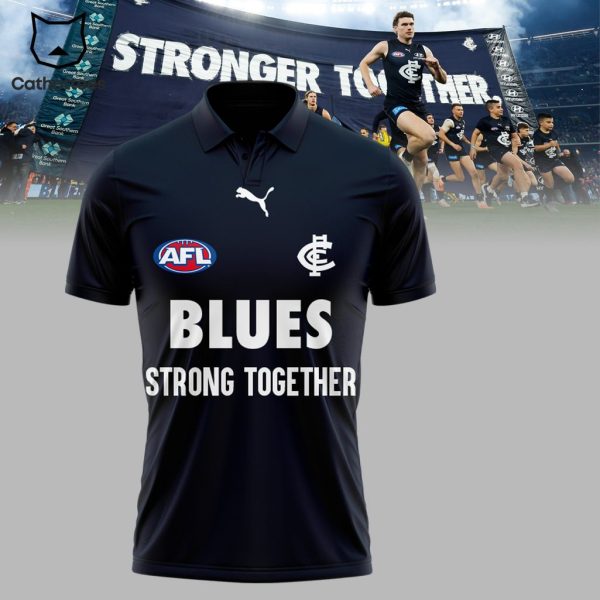 Personalized AFL Blues Strong Together Blue Design 3D Polo Shirt