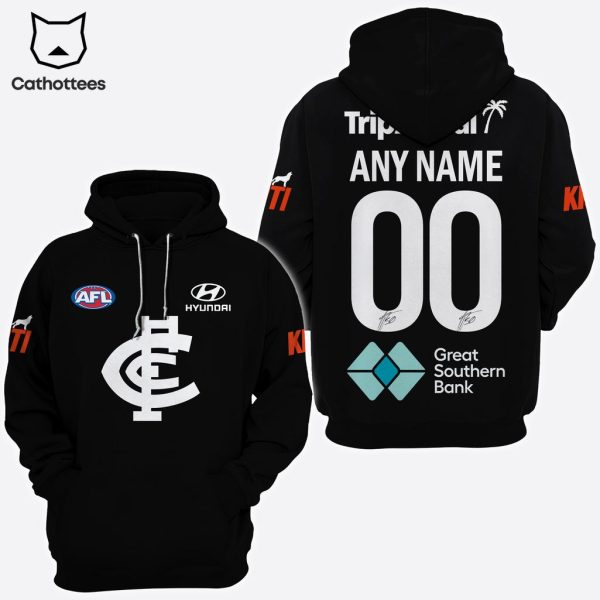 Personalized AFL Hyundai Black Great Southern Bank Black Design 3D Hoodie