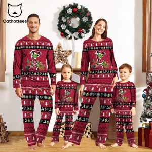 Personalized Atlanta Falcons Pajamas Grinch Christmas And Sport Team  Red Mascot Design Pajamas Set Family