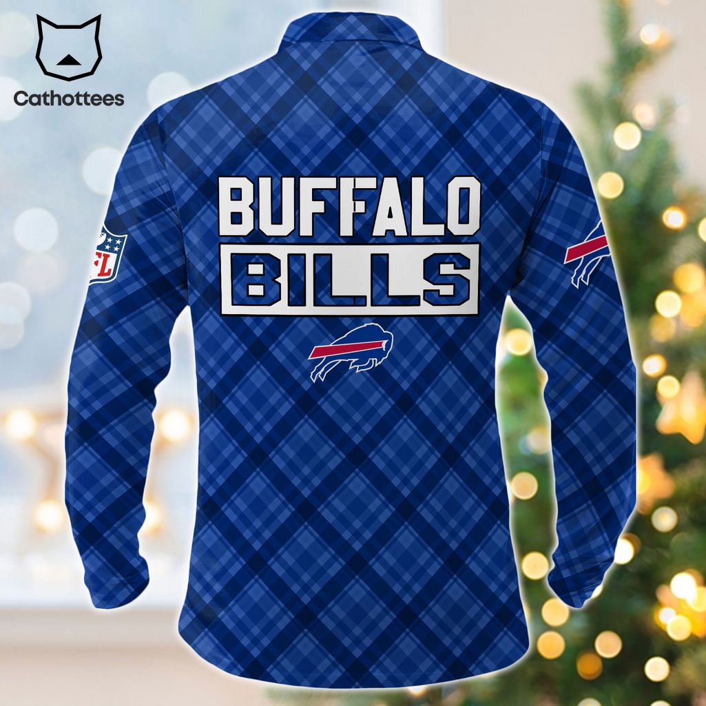 Personalized Buffalo Bills Blue Logo Design Long Sleeve Polo Shirt