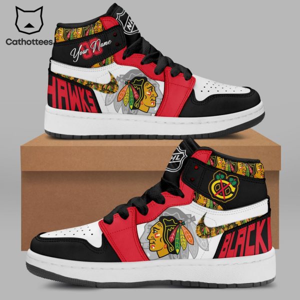 Personalized Chicago Blackhawks Nike Logo Design Air Jordan 1 High Top