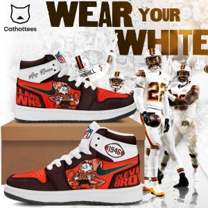 Personalized Cleveland Browns 1946 Nike Logo Orange Design Air Jordan 1 High Top