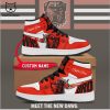 Personalized Cleveland Browns 1946 Nike Logo Orange White Design Air Jordan 1 High Top