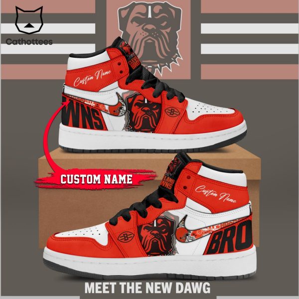 Personalized Cleveland Browns Football Mascot Design Air Jordan 1 High Top