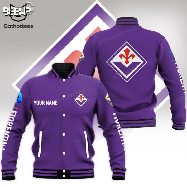 Personalized Fiorentina Logo Full Purple Design Baseball Jacket