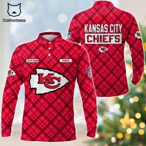 Personalized Kansas City Chiefs Red Logo DesignLong Sleeve Polo Shirt