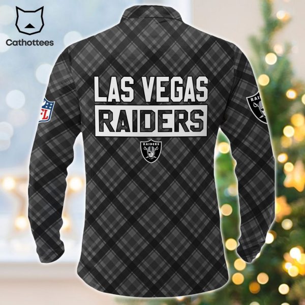 Personalized Las Vegas Raiders Black Logo Design Long Sleeve Polo Shirt