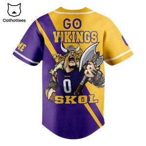 Personalized Minnesota Vikings Skol Mascot Design Baseball Jersey