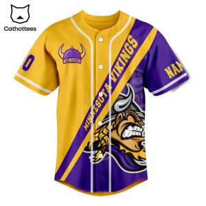 Personalized Minnesota Vikings Skol Mascot Design Baseball Jersey