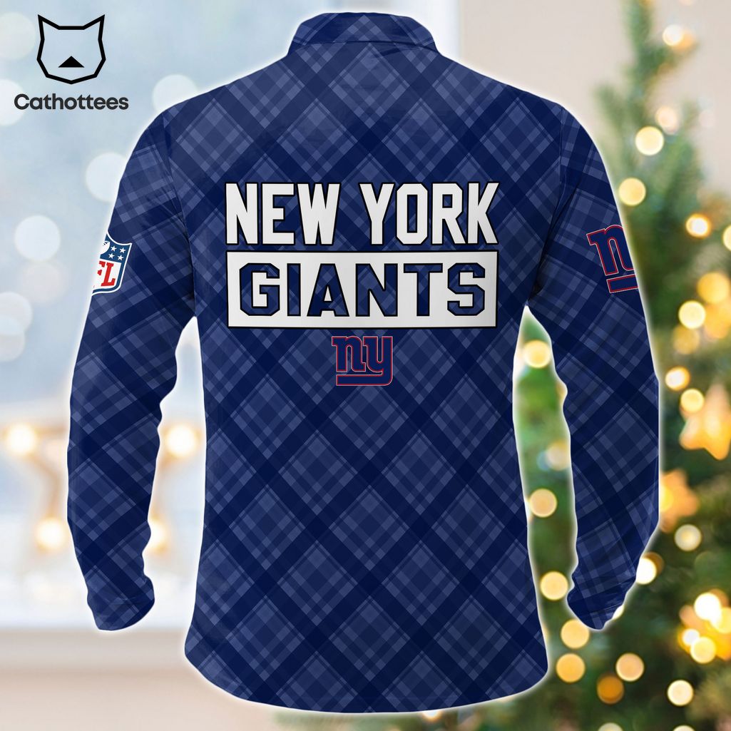 Personalized New York Giants Orange Logo Design Long Sleeve Polo Shirt