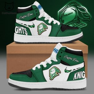 Personalized OHL London Knights Nike Logo Green Design Air Jordan 1 High Top