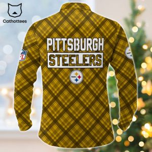Personalized Pittsburgh Steelers Yellow Logo Design Long Sleeve Polo Shirt