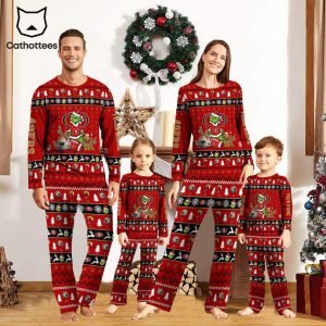 Personalized San Francisco 49ers Pajamas Grinch Christmas And Sport Team Red Mascot Design Pajamas Set Family