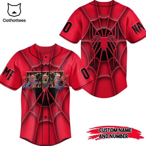 Personalized Spiderman Cosplay Christmas Red Design Basball Jersey