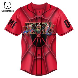 Personalized Spiderman Cosplay Christmas Red Design Basball Jersey