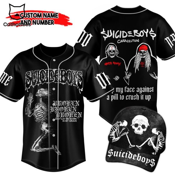 Personalized Suicideboys Carrollton Skull Design Baseball Jersey