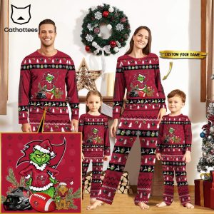Personalized Tampa Bay Buccaneers Pajamas Grinch Christmas And Sport Team Red Mascot Design Pajamas Set Family