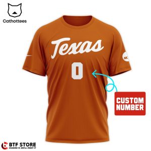 Personalized Texas Longhorns Mascot Orange Nike Logo Design 3D T-Shirt