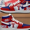 Personalized Texas Rangers Red Blue Nike Logo Design Air Jordan 1 High Top