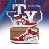 Personalized Texas Rangers Red Blue White Nike Logo Design Air Jordan 1 High Top