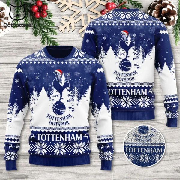 Personalized Tottenham Hotspur Blue White Christmas Design 3D Sweater