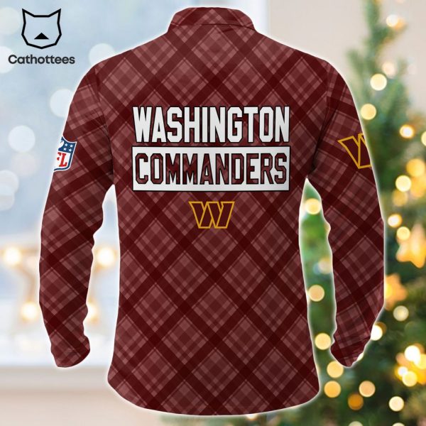 Personalized Washington Commanders Red Logo Design Long Sleeve Polo Shirt