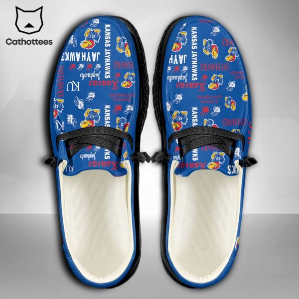 PREMIUM NCAA Kansas Jayhawks Custom Name Hey Dude Shoes Luxury Brand