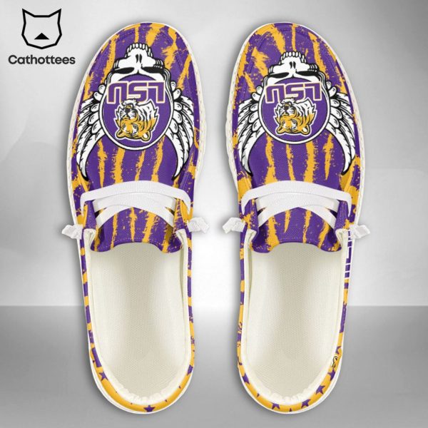 PREMIUM NCAA LSU Tigers Custom Name Hey Dude Shoes