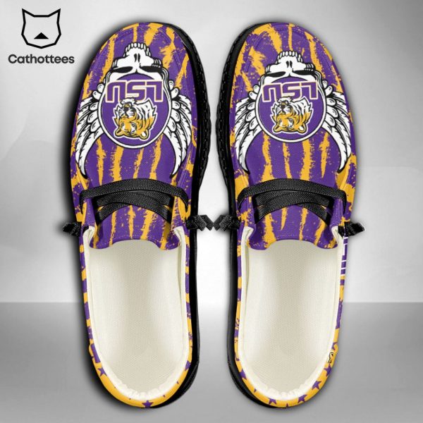 PREMIUM NCAA LSU Tigers Custom Name Hey Dude Shoes