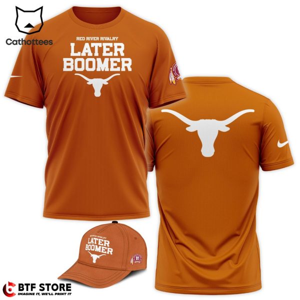 Red River Rivalry Later Boomer Texas Longhorns Orange Nike Logo Design 3D T-Shirt