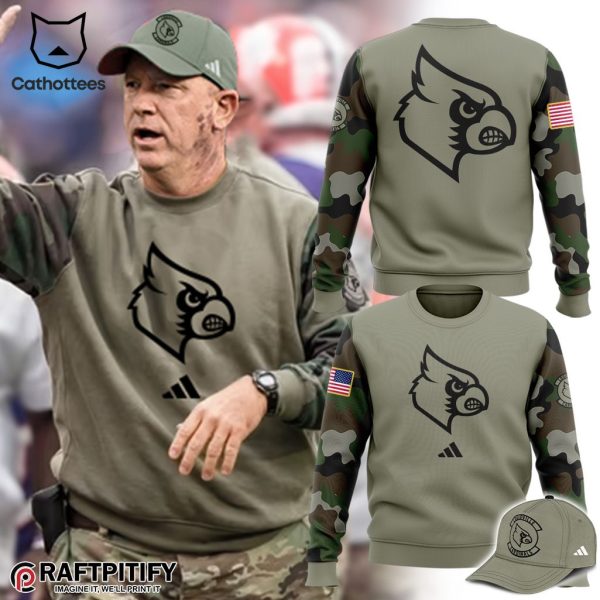 Salute To Service For Veterans Day Coach Jeff Brohm Logo Design 3D Hoodie Longpant Cap Set