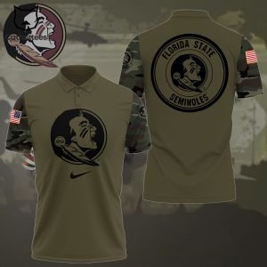 Salute To Service For Veterans Day Florida State Seminoles Camo 2023 Nike Logo Design 3D Polo Shirt