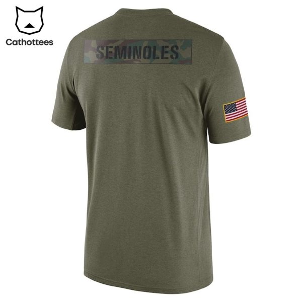 Salute To Service For Veterans Day Florida State Seminoles Football Nike Logo Design T-Shirt