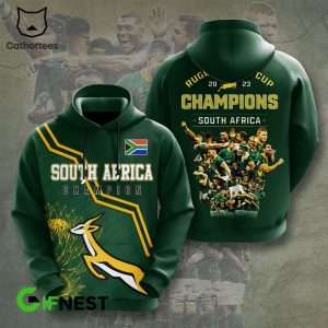 South Africa Champion Springboks Rugby World Cup 2023 Champions South Africa Green Design 3D T-Shirt