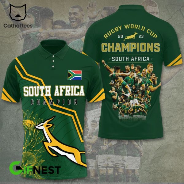 South Africa Champion Springboks Rugby World Cup 2023 Champions South Africa Green Design 3D T-Shirt