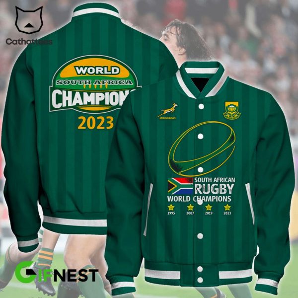 South Africa Rugby World Champions 2023 Green Design Baseball Jacket