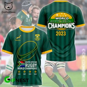 South African Rugby World Champions Springboks 2023 Green Design 3D T-Shirt