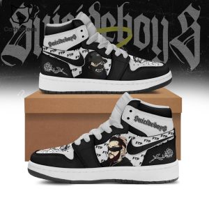 Suicideboys Carrollton Black White Nike Logo Charator Design Air Jordan 1 High Top