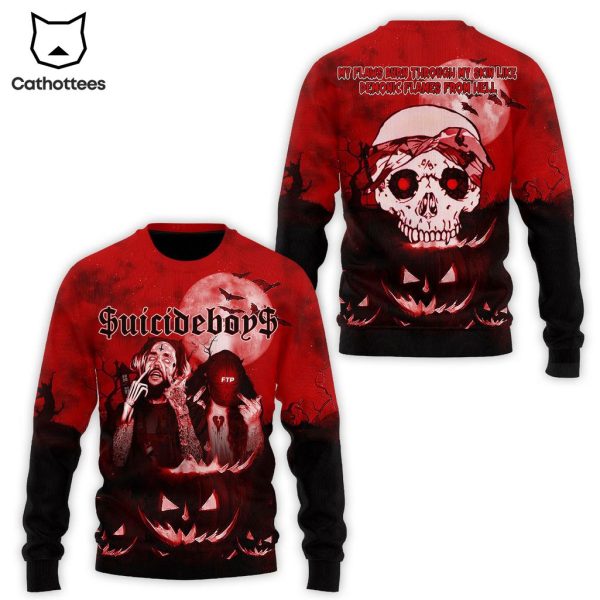 Suicideboys Carrollton Red Skull Halloween Design 3D Hoodie