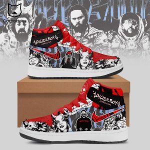 Suicideboys Carrollton Red White Nike Logo Charator Design Air Jordan 1 High Top