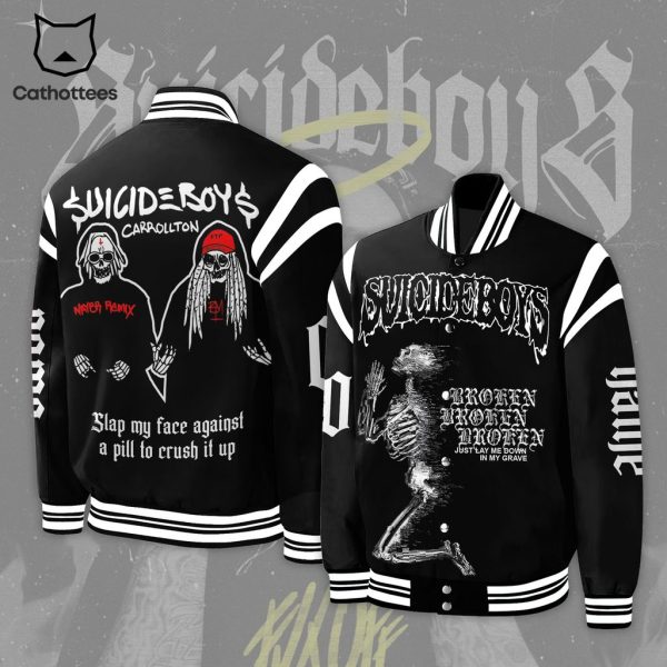 Suicideboys Skull Carrollton Black Design Baseball Jacket