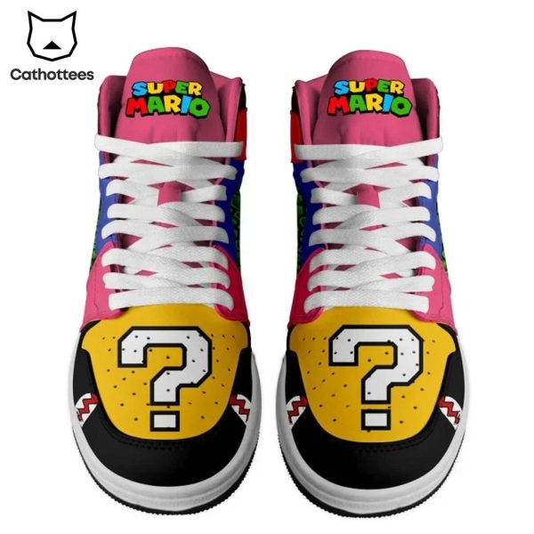 Super Mario Mascot Nike Logo Mix Corlor Design Air Jordan 1 High Top