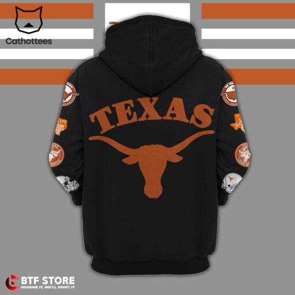 Texas Longhorns 1893 Nike Logo Black Design Hoodie