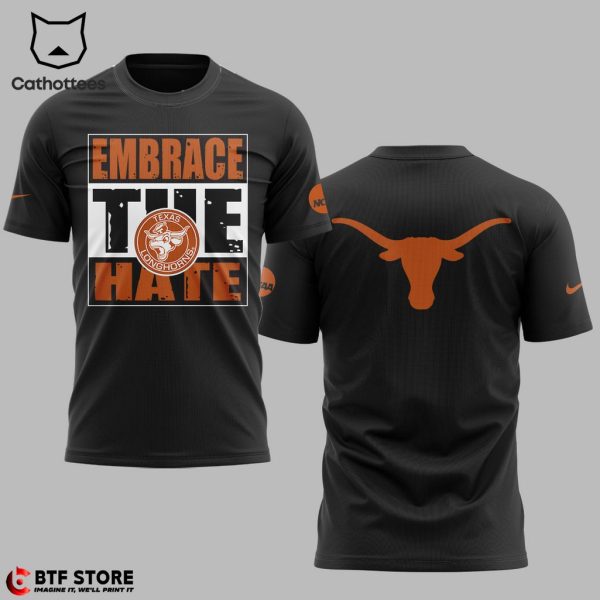 Texas Longhorns Embrace The Hate Nike Logo Black Design 3D Hoodie