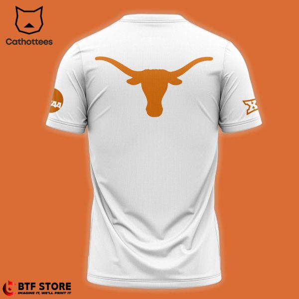 Texas Longhorns Mascot White Design 3D T-Shirt