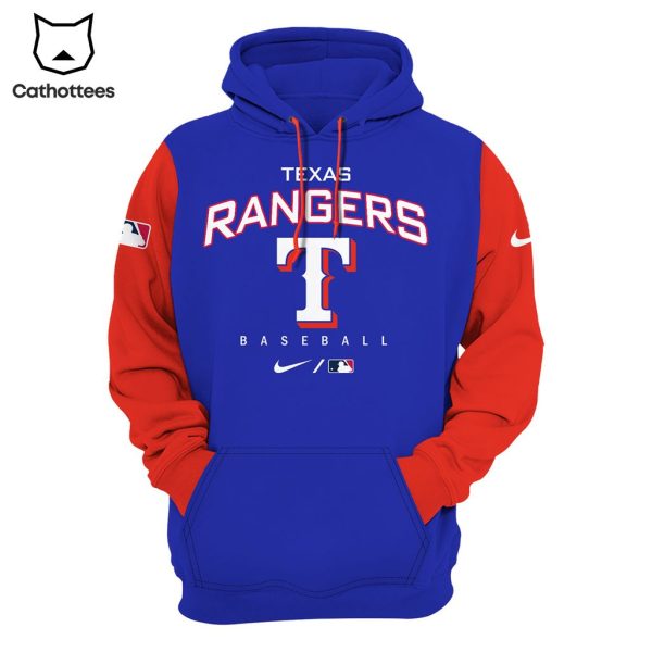 Texas Rangers 2023 American League Champions Logo Blue Design 3D Hoodie