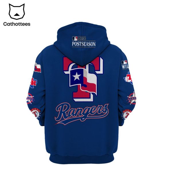 Texas Rangers 2023 Postseason Hoodie Nike Logo Blue Design 3D Hoodie