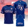 Texas Rangers Nike Logo Blue Design On Sleeve 3D T-Shirt