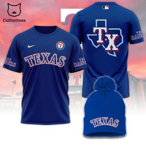 Texas Rangers Nike Logo Blue Design 3D T-Shirt